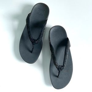 Fitflop, black sparkly flipflops